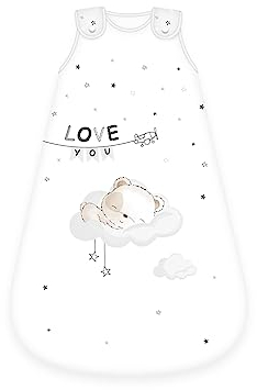 Herding Baby Best Baby-Schlafsack Sleeping Little Bear, Bär-Motiv, 70 x 45 cm, Seitlich umlaufender Reißverschluss und Druckknöpfe