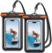 Lamicall Waterproof Phone Pouch Case - [2 Pack] IPX8 Waterproof Phone Case for Swimming Dry Bag with Clip Strap for iPhone 16 15 14 13 12 11 Pro Max Plus Mini, Xs XR, Samsung S23 S22, Up to 7” - Black
