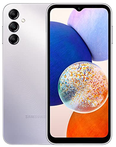 Samsung Galaxy A14 5G + 4G LTE (128GB + 4GB) Unlocked Worldwide 6.6 50MP Triple Camera (Silver)