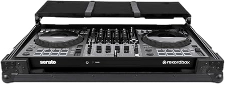 Headliner Pitch Black Flight Case Compatible with Pioneer DJ DDJ-FLX10 with Laptop Platform & Wheels