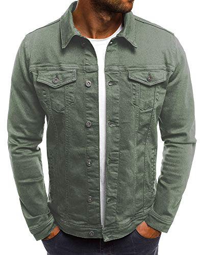 Vintage Fashion Denim Shirt - Men's Long Sleeve Casual Shirt with Chest Pocket, Washed Denim, Button Down, Loose Fit for Everyday Wear