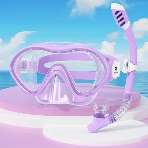 RIOROO Taucherbrille Kinder,Schnorchelset für Jungen Mädchen,Schwimmbrille Kinder mit Nasenabdeckung Anti Nebel Anti-Leck Tauchmaske 180°Panorama HD Schwimmmaske für 4-14 Jahre