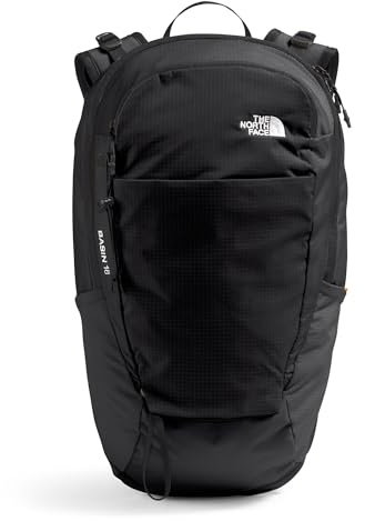 The North Face Basin 18 Liter Technical Daypack with Rain Cover - Unisex Backpack, Sternum Strap, Hiking Pole Attachment, TNF Black/TNF Black-NPF, One Size