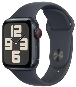 Apple Watch SE (2nd Gen) GPS + Cellular 40mm Smartwatch with Midnight Aluminium Case with Midnight Sport Band - M/L. Fitness and Sleep Trackers, Crash Detection, Heart Rate Monitor, Retina Display