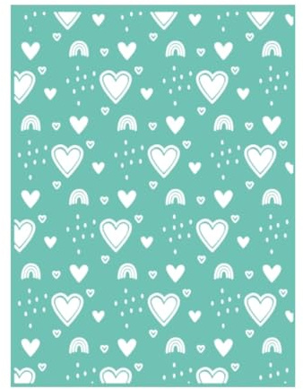 Craftelier - Embossing Hearts and Rainbows pärm | Hjärtan och regnbågsstruktur för scrapbooking och hantverk, kompatibel med Sizzix Big Shot, Big Shot Plus, Revolution | 15 x 20 cm