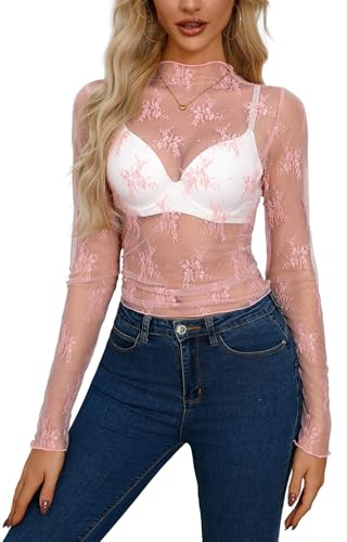 Haut sexy en maille transparente pour femme