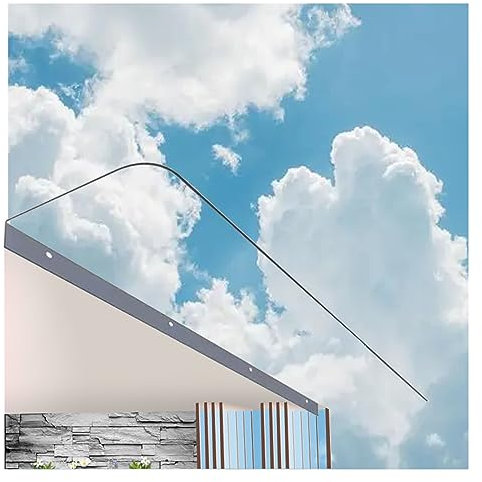 Auvent de porte d'entrée incurvé moderne en polycarbonate avec housse transparente épaisse sans entretien, idéal pour les boîtes aux lettres, climatiseurs, vélos, taille 40 x 100 cm