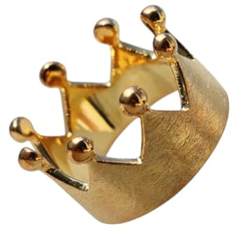 Kronen Ring vergoldet, 925 Sterling Silber, Crown Ring Gold plated, Ring gebürstet Kronenring | RG: (54 (17,2 mm Ø))