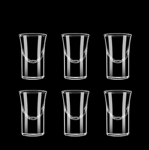 Vasos de chupito adecuados para ginebra, vodka, ouzo, sambuca, tequila, apto para lavavajillas, vasos de chupito de 10 ml, 15 ml, 15 ml, 6 unidades