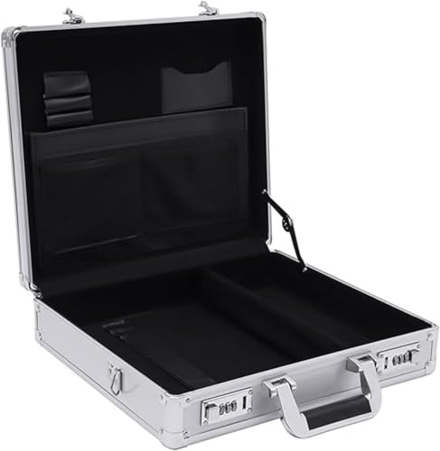 OLDMFZP Aktenkoffer aus Aluminium, abschließbare Aktentasche, tragbarer Aktenkoffer for Männer und Frauen, 38,1 x 33 x 10,9 cm