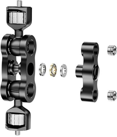 Montage En Métal Bras 360 Degrés Rotation Double Boule 1/4 Pouce Support Vis Pour Caméra Et Équipement D'Éclairage