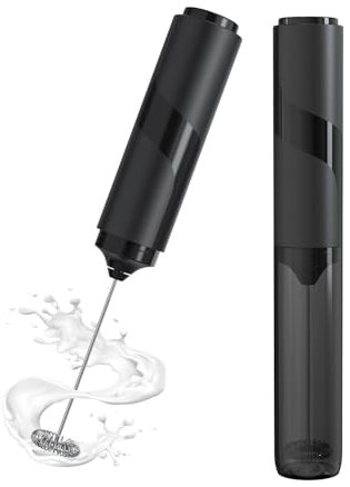 Milchaufschäumer Stab/Milchschäumer Elektrisch tragbarer mit Cover Getränkemixer Kaffeebesen batteriebetriebener für Latte, Matcha-Tee, Cappuccino