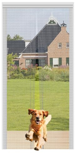 Woobroo Aluminium Chain Curtain 90 x 210cm,Premium Door Fly Chain Screens,Chain Door Screen,Metal Fly Screen Curtain Insect Control for Doorways