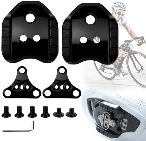 Pack of 2 Bicycle Cleats Adapter, SPD Plate Adapter, Bicycle Shoes Clips, Click Pedals SPD with Cleats, with Screws, Compatible with SPD-SL Pedals/SM-SH10 SH11 SH12, for Road Bike MTB