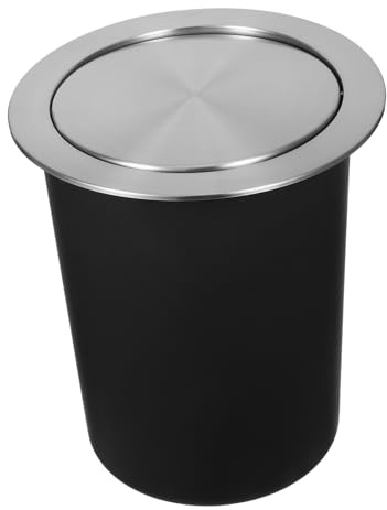 TOPBATHY Cubo De Basura De Encimera Pequeño De Acero Inoxidable Con Tapa Abatible, Resistente a Manchas y Olores, Para Cocina y Baño, Juego De 3 Piezas Integrado La Encimera