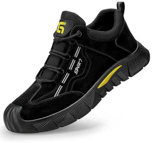 LAoutun Safety Boots Mens Slip on CE Certified Steel Toe Cap Boots