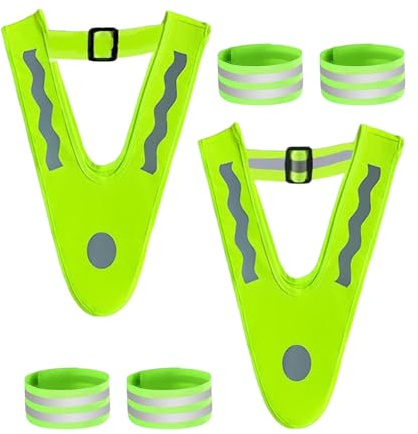Huvqianu - Chaleco reflectante para niños, chaleco de seguridad en forma de V con 4 bandas reflectantes, ropa de alta visibilidad para niños, para construcción, correr, caminar, noche, escuela