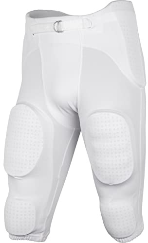 CHAMPRO Boys' Safety Integrated Football Practice Pant with Built-in Pads White