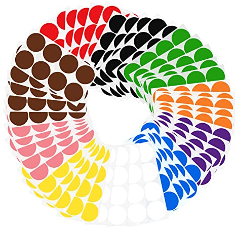 SAVITA 400 Stück Selbstklebende Farbige Punkten, 5cm Farbige Punkte Aufkleber für Klassenzimmer Büro Zuhause Codierung Organisation DIY Art Klebepunkte(10 Farben)