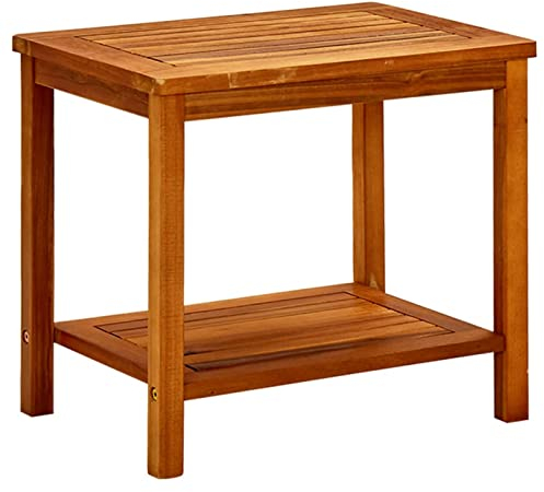 Susany Garten Couchtisch Gartentisch Beistelltisch Balkontisch Holztisch Teetisch Terrassentisch Gartenmöbel Massivholz Akazie 50x35x45 cm