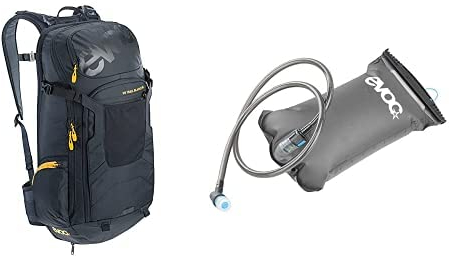 EVOC FR TRAIL BLACKLINE 20l Protektor Backpack für Bike-Touren & Trails HYDRATION BLADDER 2L Trinkblase für den Rucksack (Größe: L/M, Rückenprotektor, Belüftungssystem), Schwarz/Carbon Grau