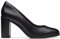 Clarks Women's Freva85 Court Pump, Black Leather, 4 UK
