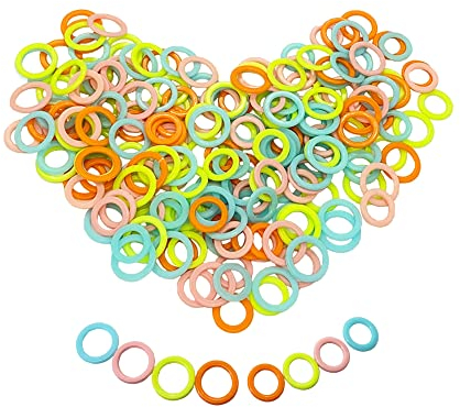 OHYER 200 Stück Maschenmarkierer aus Kunststoff Stricken Häkeln Ring Marker-Ringe zum Stricken Markierungen Häkeln für Anfänger zum handwerk Außendurchmesser Strick-maschenringe 14mm+12mm (4 Farbe)