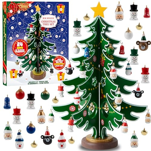 JOYIN 2025 Christmas Advent Calendar, 24 Days Countdown Advent Calendar with A Christmas Tree and 24 Ornaments for Boys, Girls and Kids Party Favors, Classroom Prizes, Xmas Gift