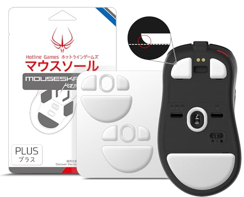HOTLINEGAMES 3.0 Plus Patins de souris compatibles avec la souris de jeu Zowie EC-CW, universel n'importe quel tapis de souris, bords arrondis, glisse super lisse, PTFE pur, pieds de rechange