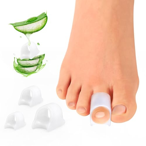 Welnove Hammertoe Corrector - Toe Straightener to Curled Toes, Broken toe, Bunion Corrector for Women and Men - Large(White)