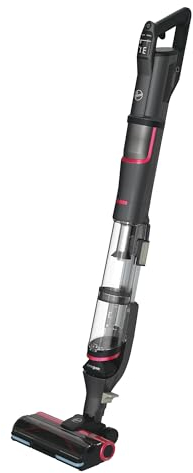 Hoover Cordless Stick Vacuum Cleaner, HFX with Anti Hair Wrap to Prevent Hair Wrap, Powerful 30 mins run-time, Corner Genie to Clean Floor Edges & Tight Spaces, LED Lights, Black & Pink [HFX10H]