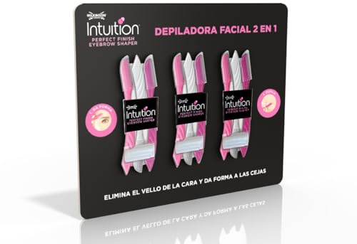 Wilkinson Sword Intuition Perfect Finish - pack de 3 blisters con 3 cuchillas de Afeitar, Moldear y Perfilar las Cejas y el Vello Facial - Unisex - Validas Para Hombres y Para Mujeres