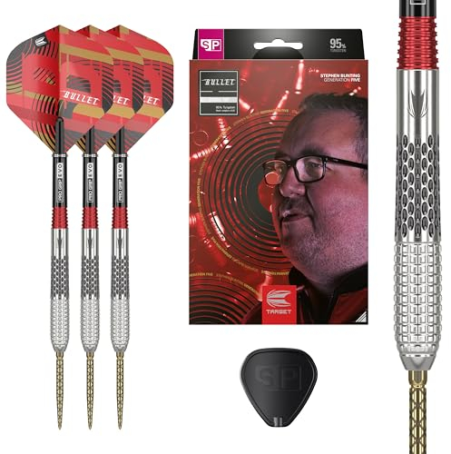 TARGET Darts Stephen Bunting G5 95% Tungsten Dart Set (23G), Steel Tip Swiss Point Darts | Generation 5 Player Edition Darts with Swiss Points, Professional Darts Set, Swiss Point Tool Included