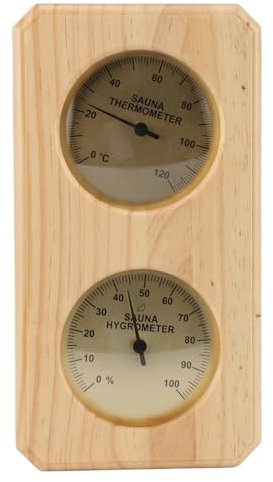 Kuuleyn Thermomètre et hygromètre de Sauna Mural 2 en 1 Mesure de la température et de l'humidité intérieure