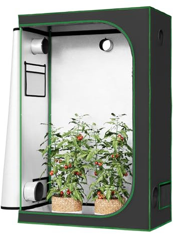 WOLTU Tente de Culture Hydroponique 120x60x180cm, Chambre de Culture avec Fenêtre d'Observation, Petite Serre Intérieure, pour Plantes, Fleurs, Légumes à Domicile, en Mylar Réfléchissant + Noir