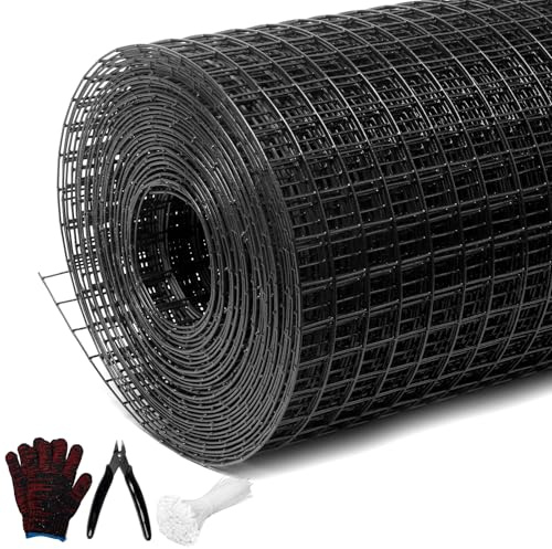 Wirewonders Black Hardware Cloth 1/2inx48inx100ft, Chicken Wire Fencing, 19Gauge, Vinyl PVC Coated Mesh, Welded Wire mesh, Perfect for Gopher Wire, Rodent Mesh, Tree Guard, Chicken Coop