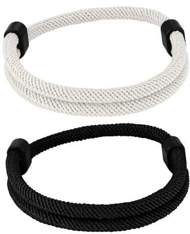 TempBeau Armband män svart segelrep surfararmband: Handgjorda surfararmband paracord för män och kvinnor nautiskt rep armband justerbart flätat armband, Verstellbar, Segelrep, Nej