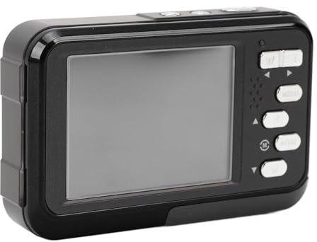 Sxhlseller Caméra sous-Marine à Double écran 4K 48MP Autofocus HD Selfie Camera pour la Plongée en Apnée en Plein Air, Appareil Photo Numérique Résistant à l'eau pour Les Réunions de Famille (Black)