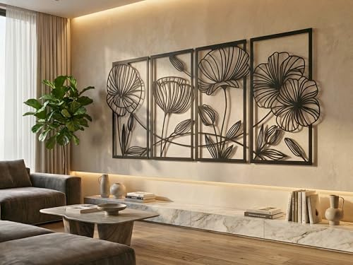 VAILLA Quadri Camera Da Letto Quadro Moderno Soggiorno Grande Murale Arte Decorazioni da Parete Decori Set di Quadri Moderni 3D per Salotto Soggiorno e Corridoio - Astratto Natura - Botanica