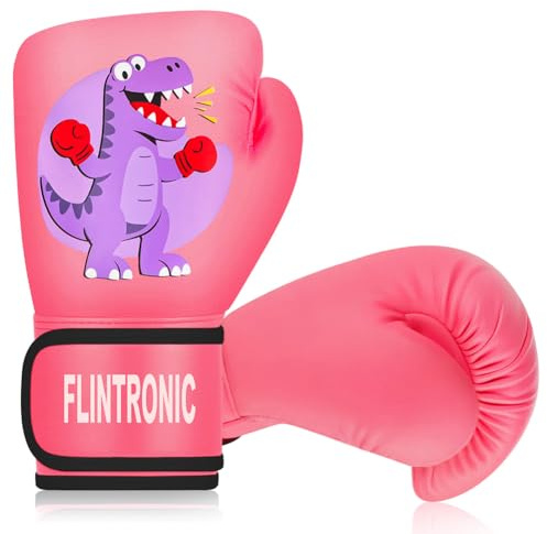 Flintronic 6 OZ Gants de Boxe pour Enfants, Gants dentraînement Primaire en PU, Gant Boxe Enfant pour Enfants Garçons Filles Junior Jeunes Tout-Petits, pour Sac de Frappe, Kickboxing, Muay Thai