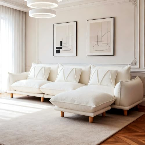 YHL Voyura Ecksofa mit Schlaffunktion, 4-Sitzer Modulares Sofa, Schlafsofa für Wohnzimmer, Big Sofa Couch mit Schlaffunktion