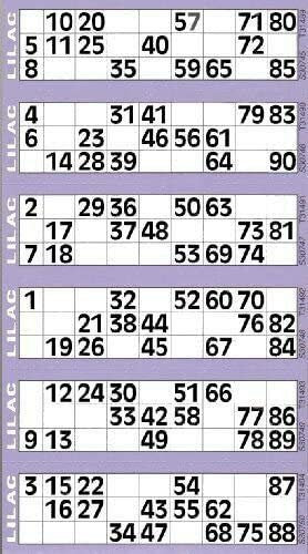 Thomas & Anca Club Supplies Ltd 600 tickets de bingo – Bloc-notes de 6 dépliants Lilas