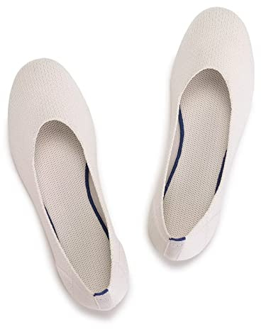 Frank Mully Ballerines Plates à Enfiler en Tricot pour Femme - Escarpins à Bout Rond