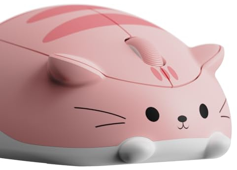 Akko Cat Theme Wireless Gaming Mouse Pink, Tri-Mode Mouse BT3.0/BT5.0/2.4G, Cute Optical Cordless Cartoon Mice for Computer/Laptop/Desktop/PC, Compatible with Mac/Win (Pink Angie)