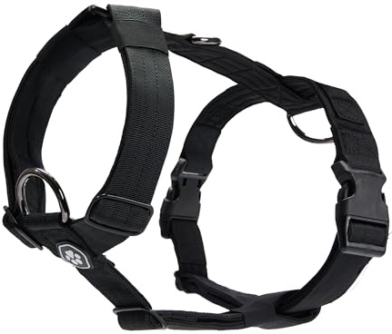 Spark Paws No Pull Hundegeschirr Grosse Hunde, Halterdesign mit Frontclip, Y Geschirr Hund, Robust und Strapazierfähig Harness für Große und Starke Rassen - Black, S