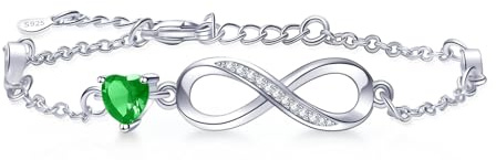 Infinity armband för kvinnor 925 sterling silver armband för kvinnor med Cubic Zirconia smycken presenter för kvinnor mamma fru