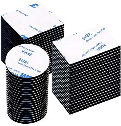 BRISKORE Doppelseitiges Klebeband Klebepads, 60 Stück Schaumstoff Klebepads Doppelseitig mit Kleber, Selbstklebende Pads, Ersatz-Montageband für Bild, Auto, Zuhause, Bürozubehör