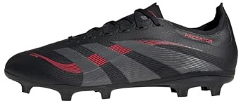 adidas Unisex Predator League Firm Ground/Multi Ground Football Boots, Core Black/Grey Four/Lucid Red, 48 EU