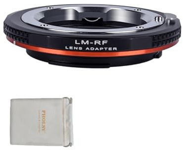 PHOLSY Enfoque Manual Adaptador de Objetivo Compatible con Objetivos Leica M ZM VM y Cuerpo de Cámara Canon RF (EOS R-Type), Leica M a RF