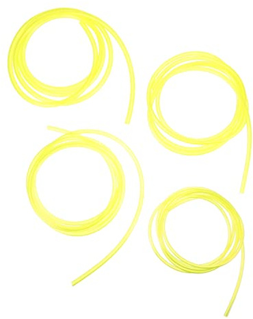 VICASKY 4pcs Yellow Petrol Line Tube for Small Engines 1.5m Sturdy Gas Hose for String Trimmer Blower Lawn Mower Fuel Replacement